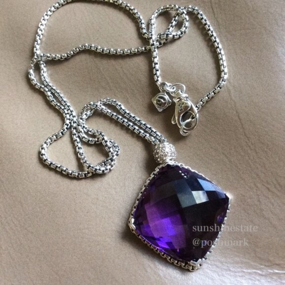 David Yurman Jewelry - David Yurman Diamond Extra Large Amethyst Necklace
